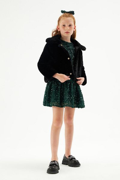Tyess Bg Store Girl's Black Jacket Ns22Fwt4720
