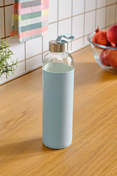 Karaca Leather Cam Su Şişesi 750 ml Mavi