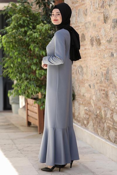 SUBU TASARIM Gray Azra Dress - Tbssn62