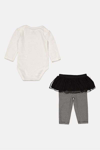 Carter's Toddlers Girl 2 Piece Graphic Printed Bodysuit And Pant Set, White Combo