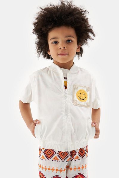 Nebbati Bg Store Boy's Ecru Vest 23Ss2Nb3721