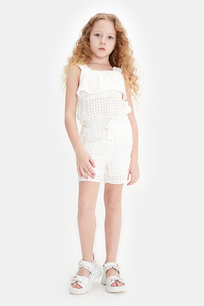Tyess Bg Store Girl's White Jumpsuit 23Ss0Tj4801