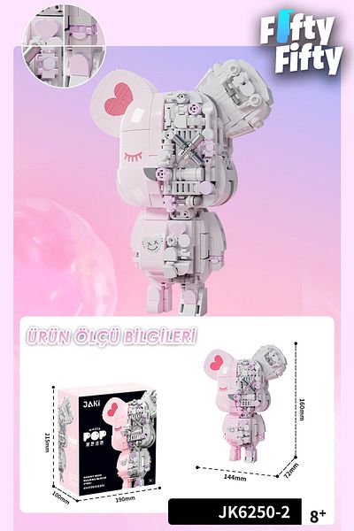 Vagonlife Jaki Maker Pop Magnet Bear -Jk6250-2(546 Pieces) Toy Building Set