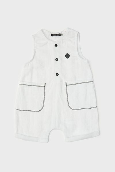 GB Baby Bg Store Baby Boy White Jumpsuit