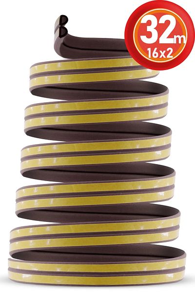 Ozsport 32 Mt Door Window Tape - 16X2 Wick Sound, Cold Heat Insulation (Brown)