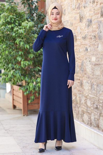 SUBU TASARIM Navy Blue Azra Dress - Tbssn62