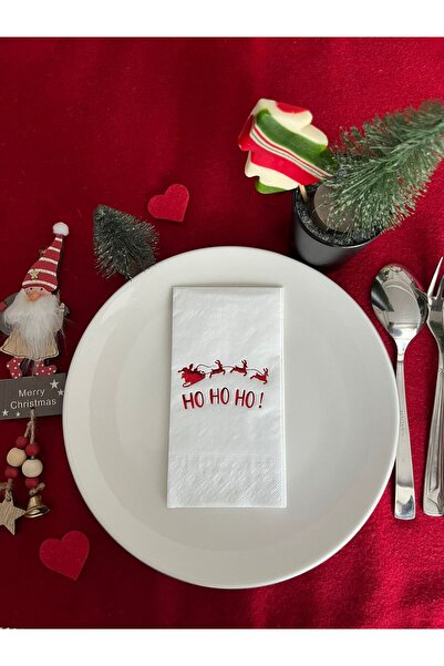 kidspartim منديل مكتوب باللون الأحمر المذهب باللون الأبيض لعيد الميلاد هو هو ...