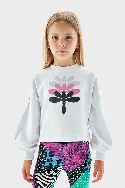 Tyess Bg Store Girl's White Sweatshirt 23Pfwtj4402