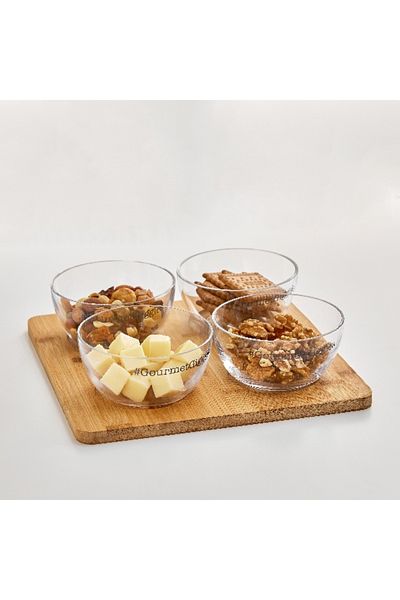 Home Box Urban 4-Part Appetizer Set with Bamboo Stand - 24 cm