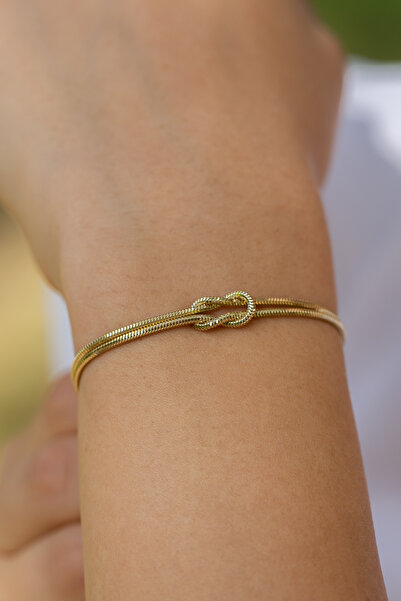 Çgk Çiğdem Gürel Kuyumculuk 14 Ayar Aşk Düğümü Balıksırtı Altın Bileklik