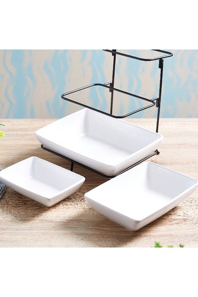 Home Box Nova 3-Tier Rectangular Serving Set