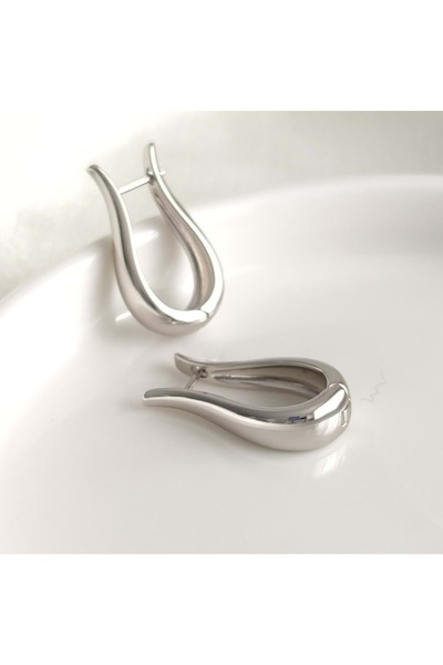Güler Yüzlü Silver XUPING 2 سم أقراط دائرية مسطحة منحنية