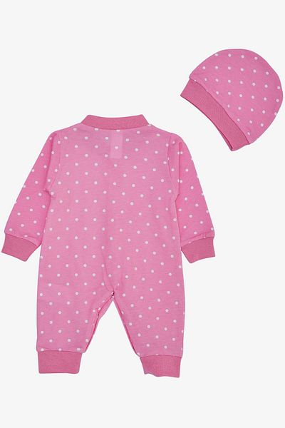 Breeze Girl Baby Romper Polka Dot Patterned 0-6 Months, Pink