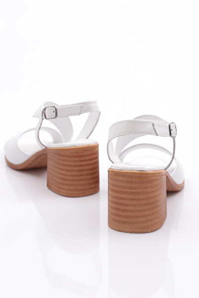 DGN Sandale cu toc pentru femei albe 243135108