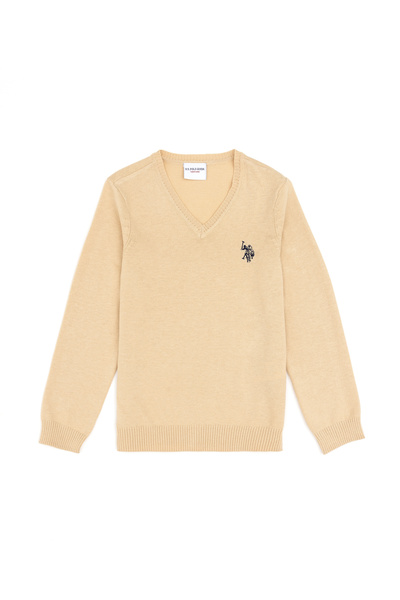 U.S. Polo Assn. Dívčí základní svetr s výstřihem do V 50294198-VR085