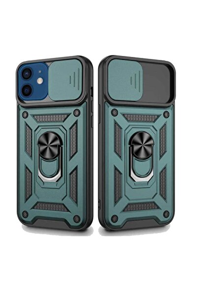 Smart Tech Apple iPhone 12 Mini Uyumlu Kızaklı Kamera Korumalı Tank Kılıf