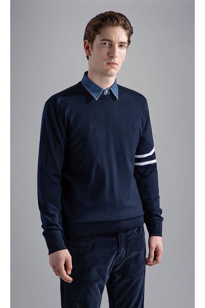 PAUL&SHARK Men's Long Sleeve Relaxed Cut Navy Blue Sweater 14311023 -234