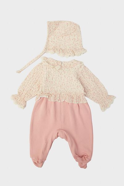Layette Bg Store Baby Girl Patterned Jumpsuit 23Fw0Lt7811