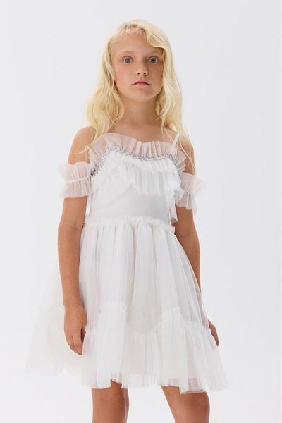 Tyess Bg Store Κοριτσίστικο Λευκό Φόρεμα