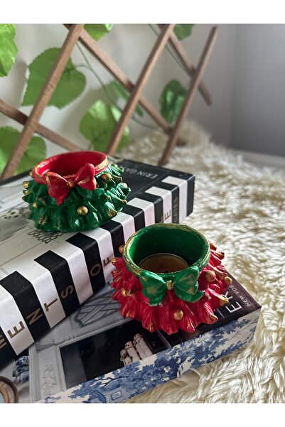 evdeki atölyem 2’li  Çam mumluk ,drajelik ,hediyelik ,yılbaşı dekor