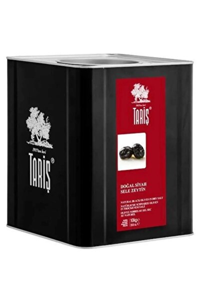 Tariş 10 Kg Teneke Doğal Siyah Sele Zeytin 351-410 Ad / Kg 2XS/3XS