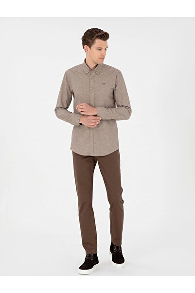 U.S. Polo Assn. ΟΖΗΣ Η.Π.Α. Πόλο Ασν. Ανδρικό πουκάμισο κλασικής εφαρμογής από φτερό καμήλας