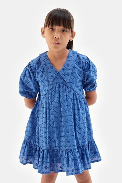 Tyess بي جي ستور فستان بناتي أزرق 23ss1tj4921