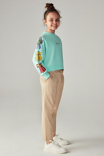 SWATSKY Bg Store Türkisfarbenes Sweatshirt für Mädchen 23fw0sw1591