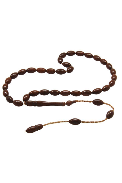 Tesbihane Sistemli Koyu Renk Arpa Kesim Fırınlanmış Kuka Tesbih