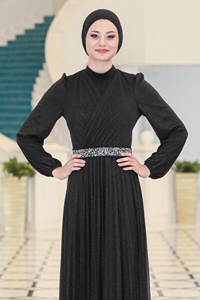 SUBU TASARIM Black Dila Evening Dress - Tbssn44 Model