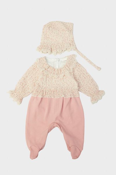 Layette Bg Store Baby Girl Patterned Jumpsuit 23Fw0Lt7811