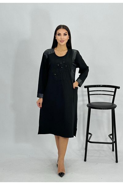 STELLETO Leather Detailed Embroidered Large Size Tunic