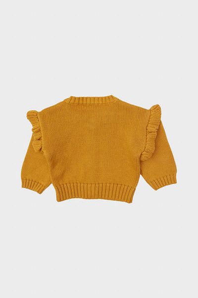 Layette Bg Store Baby Girl Yellow Cardigan 23Fw0Lt7702