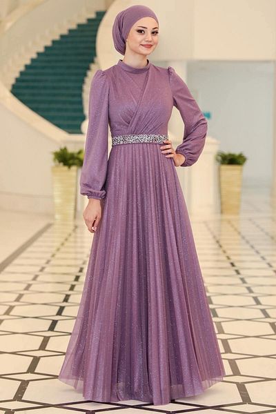 SUBU TASARIM Lavender Dila Evening Dress - Tbssn44 Model