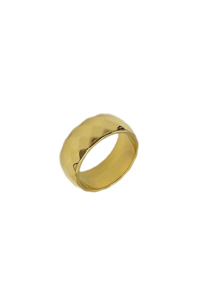 Güler Yüzlü Silver Steel 8 mm Patterned Wedding Ring - 7