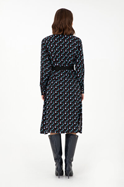 U.S. Polo Assn. Kadın Bordo Midi Boy Dokuma Elbise 50289834-VR014