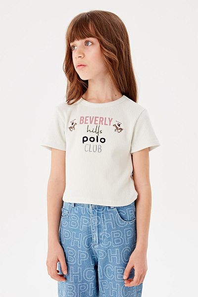 Beverly Hills Polo Club Bg Store Girl's White T-Shirt
