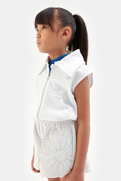 Tyess Bg Store Girl's White Vest 23Ss1Tj4413