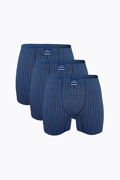 Malabadi Ανδρικό μοτίβο 3 τεμαχίων Cotton Elastane Long Boxer 073