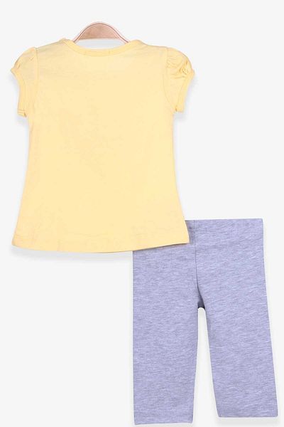 Breeze Girl's Capri Tights Set with Bow and Pompom, Age 1-4, Yellow