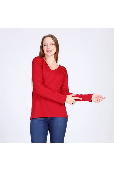 TF The Fancy For You Fancy Women's V-Neck Viscose Basic Regular Blouse