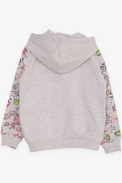 Breeze Girl's Cardigan Floral Printed Age 1-4, Beige Melange