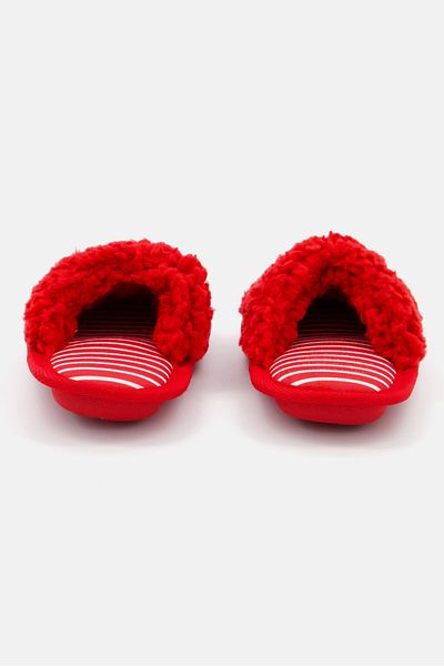 Family PJs Kids Girl Slip On Textured Slippers, Red