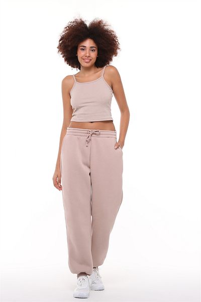 TF The Fancy For You Fancy Women's 100% Cotton Plain Basic Standard Fit Sweatpants with Fleece Inside