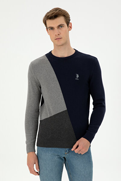 U.S. Polo Assn. Erkek Lacivert Bisiklet Yaka Kazak 50297043-VR033