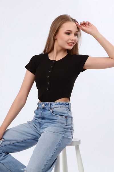 TF The Fancy For You Fancy Women's Fitted Ribbed Slim Fit Bodysuit