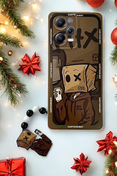 Spoyi Xiaomi Redmi Note 12 Pro 5G Cartoon Boy Tasarımlı Charmlı Telefon Kılıfı