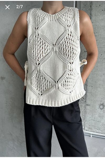 By Nilgün Akay Women Beige Side-Tied Knitwear Sweater