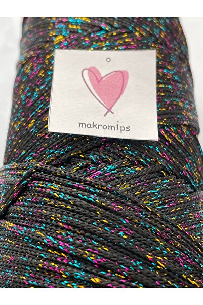 Makromİps SİMLİ POLYESTER MAKROME İPİ PARLAK ABİYE ŞIK IŞILTI  (1 mm200gr220 m) SUPLA ÇANTA HOBİ EL ÖRGÜ