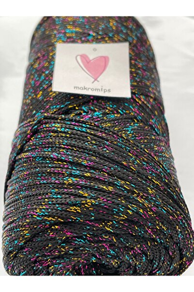 Makromİps SİMLİ POLYESTER MAKROME İPİ PARLAK ABİYE ŞIK IŞILTI  (1 mm200gr220 m) SUPLA ÇANTA HOBİ EL ÖRGÜ